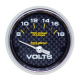 Autometer Marine Carbon Fiber 2-1/16in 18V Electric Voltmeter Gauge thumbnail 2
