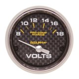 Autometer Marine Carbon Fiber 2-1/16in 18V Electric Voltmeter Gauge thumbnail 3