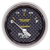 Autometer Marine Carbon Fiber 2-1/16in 240-33 Ohms Electric Fuel Level Gauge thumbnail 1