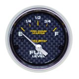 Autometer Marine Carbon Fiber 2-1/16in 240-33 Ohms Electric Fuel Level Gauge thumbnail 4