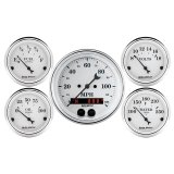 Auto Meter Speedometer 3-3/8in and 2-1/16in 5 Piece Old Tyme White Gauge Kit thumbnail 2