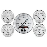 Auto Meter Speedometer 3-3/8in and 2-1/16in 5 Piece Old Tyme White Gauge Kit thumbnail 3