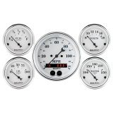 Auto Meter Speedometer 3-3/8in and 2-1/16in 5 Piece Old Tyme White Gauge Kit thumbnail 4