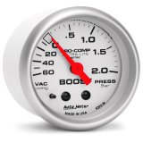 Autometer Ultra-Lite 52mm 60cm/HG-2.0Bar Mechanical Vacuum/Boost Gauge thumbnail 5