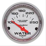 Autometer Marine Chrome Ultra-Lite 2-1/16in 100-250 Degrees Electric Water Temperature Gauge thumbnail 1