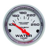Autometer Marine Chrome Ultra-Lite 2-1/16in 100-250 Degrees Electric Water Temperature Gauge thumbnail 2