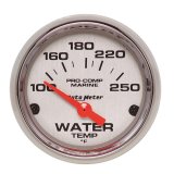 Autometer Marine Chrome Ultra-Lite 2-1/16in 100-250 Degrees Electric Water Temperature Gauge thumbnail 3