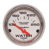 Autometer Marine Chrome Ultra-Lite 2-1/16in 100-250 Degrees Electric Water Temperature Gauge thumbnail 4