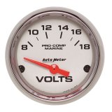 Autometer Marine Chrome Ultra-Lite 2-1/16in 18V Electric Voltmeter Gauge thumbnail 4