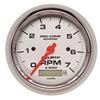 Autometer Marine Chrome Ultra-Lite 3-3/8in 7K RPM w/Hourmeter Tachometer Gauge thumbnail 6