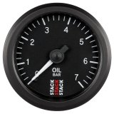 Autometer Stack Instruments 52mm 0-7 BAR M10 (M) Mechanical Oil Pressure Gauge - Black thumbnail 1
