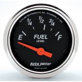 Autometer Designer Black Fuel Level Gauge 2-1/16in Electrical 70 Ohms E / 10 Ohms F - 90 Deg Sweep thumbnail 1