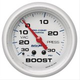 Autometer Marine White Gauge 2-5/8in Mechanical Vacuum/Boost Gauge 30INHG-30PSI thumbnail 1