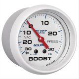 Autometer Marine White Gauge 2-5/8in Mechanical Vacuum/Boost Gauge 30INHG-30PSI thumbnail 2