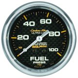 Autometer Carbon Fiber 66.7mm 0-15 PSI W/O ISO Fuel Pressure Gauge thumbnail 2