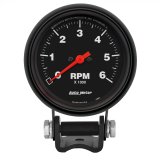 Autometer Black 2 5/8 inch 6000 rpm Tachometer Mini Tach Gauge thumbnail 3
