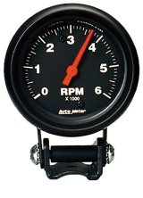 Autometer Black 2 5/8 inch 6000 rpm Tachometer Mini Tach Gauge thumbnail 8
