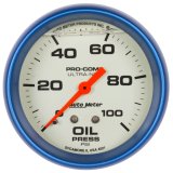 Autometer Ultra-Nite 2-5/8in 0-100 PSI Liquid Filled Mechanical Glow In Dark Oil Pressure Gauge thumbnail 3