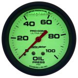 Autometer Ultra-Nite 2-5/8in 0-100 PSI Liquid Filled Mechanical Glow In Dark Oil Pressure Gauge thumbnail 6