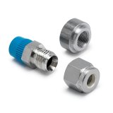 Autometer Thermocouple Compress Fitting 1/4in / 1/8in NPTF Male w/Weld Boss thumbnail 3