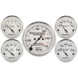 Auto Meter Speedometer 3-1/8in and 2-1/16in Mechanical 5-Piece Old Tyme White Gauge Kit thumbnail 2