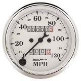Auto Meter 3-1/8in 120MPH Mechanical Speedometer Old Tyme White Gauge thumbnail 1