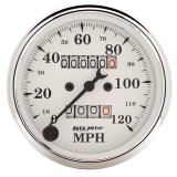 Auto Meter 3-1/8in 120MPH Mechanical Speedometer Old Tyme White Gauge thumbnail 3