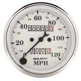 Auto Meter 3-1/8in 120MPH Mechanical Speedometer Old Tyme White Gauge thumbnail 4