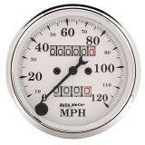 Auto Meter 3-1/8in 120MPH Mechanical Speedometer Old Tyme White Gauge thumbnail 8