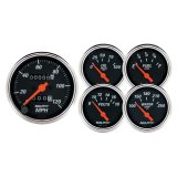 Autometer Designer Black 5pc 100-250deg Temp / 8-18V Volt / 120mph Speed / 100psi Oil / E-F Fuel thumbnail 3