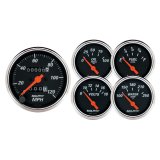 Autometer Designer Black 5pc 100-250deg Temp / 8-18V Volt / 120mph Speed / 100psi Oil / E-F Fuel thumbnail 4