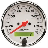 Autometer Arctic White 3-1/8in 190KM/H Electronic Programmable Speedometer w/ LCD ODO thumbnail 1