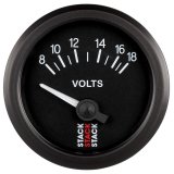 Autometer Stack Instruments 52mm 8-18V Electric Battery Voltage Gauge - Black thumbnail 1