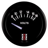Autometer Stack Instruments 52mm 8-18V Electric Battery Voltage Gauge - Black thumbnail 4