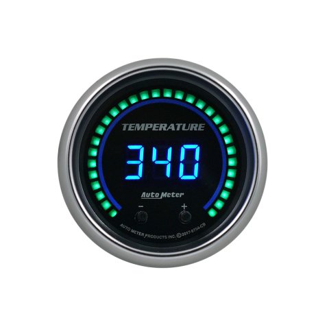 Autometer 52.4mm Black Switchable 60-340 Degrees F / 40-170 Degrees C Cobalt Elite Digital Gauge thumbnail 1