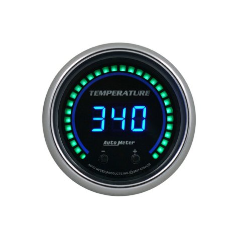 Autometer 52.4mm Black Switchable 60-340 Degrees F / 40-170 Degrees C Cobalt Elite Digital Gauge thumbnail 5