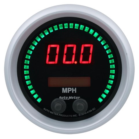 Autometer 85.7mm Black Switchable 260 MPH / 260 KM/H Speedometer Sport-Comp Elite Digital Gauge thumbnail 1
