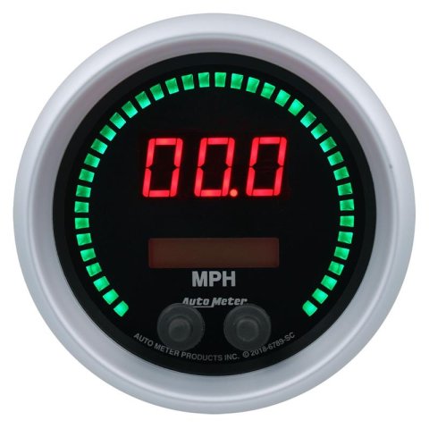 Autometer 85.7mm Black Switchable 260 MPH / 260 KM/H Speedometer Sport-Comp Elite Digital Gauge thumbnail 3