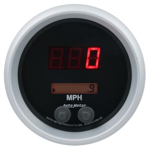 Autometer 85.7mm Black Switchable 260 MPH / 260 KM/H Speedometer Sport-Comp Elite Digital Gauge thumbnail 4