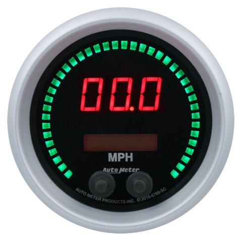 Autometer 85.7mm Black Switchable 260 MPH / 260 KM/H Speedometer Sport-Comp Elite Digital Gauge thumbnail 5