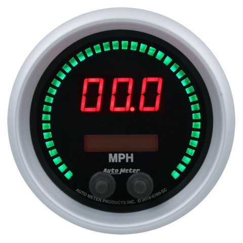 Autometer 85.7mm Black Switchable 260 MPH / 260 KM/H Speedometer Sport-Comp Elite Digital Gauge thumbnail 9