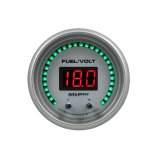 Autometer 52.4mm Silver Switchable 0-100 Fuel Level/8-18V Voltmeter Ultra-Lite Elite Digital Gauge thumbnail 1