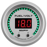 Autometer 52.4mm Silver Switchable 0-100 Fuel Level/8-18V Voltmeter Ultra-Lite Elite Digital Gauge thumbnail 4