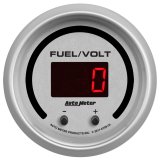Autometer 52.4mm Silver Switchable 0-100 Fuel Level/8-18V Voltmeter Ultra-Lite Elite Digital Gauge thumbnail 5