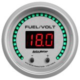 Autometer 52.4mm Silver Switchable 0-100 Fuel Level/8-18V Voltmeter Ultra-Lite Elite Digital Gauge thumbnail 6