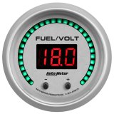 Autometer 52.4mm Silver Switchable 0-100 Fuel Level/8-18V Voltmeter Ultra-Lite Elite Digital Gauge thumbnail 9