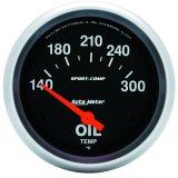 Autometer Sport-Comp 2 5/8in 140-300 Deg F Short Sweep Electronic Oil Temperature Gauge thumbnail 2