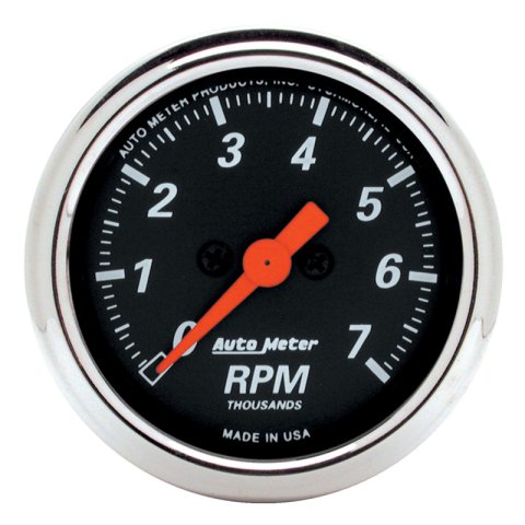 Autometer Designer Black 2-1/16in Electrical 7k RPM Tachometer thumbnail 3
