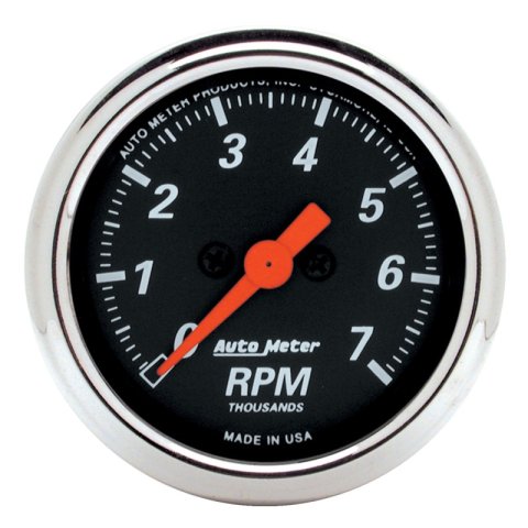Autometer Designer Black 2-1/16in Electrical 7k RPM Tachometer thumbnail 4