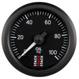 Autometer Stack 52mm 0-100 PSI 1/8in NPTF (M) Mechanical Oil Pressure Gauge - Black thumbnail 1